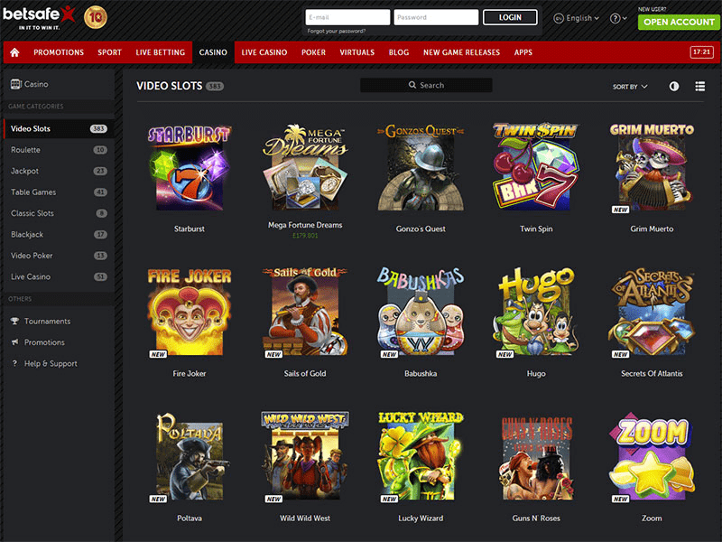 betsafe casino games