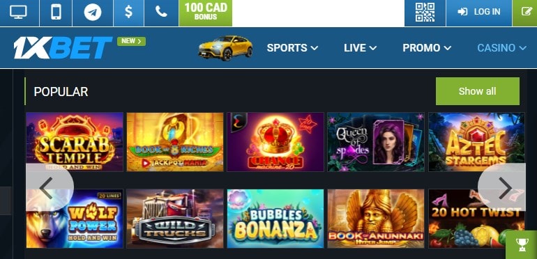 1xBet Casino Games