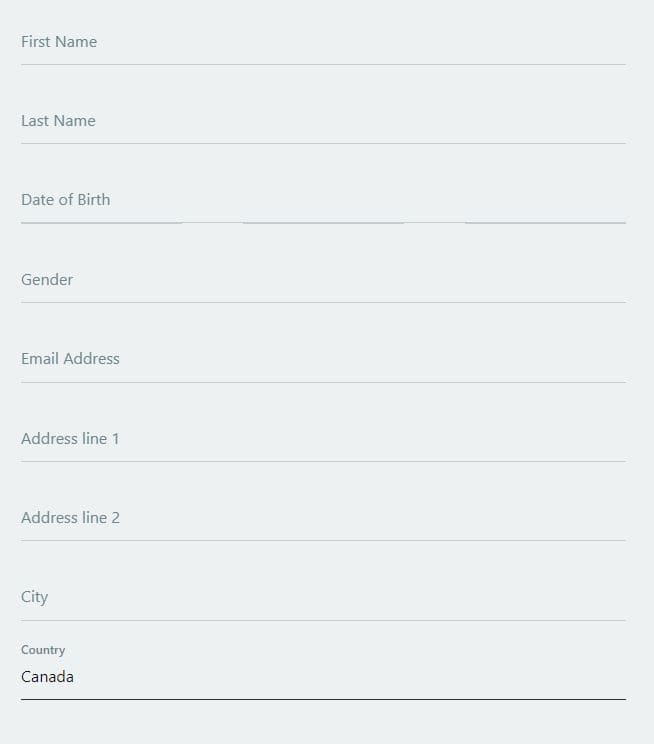 Casino Action Registration Step 2