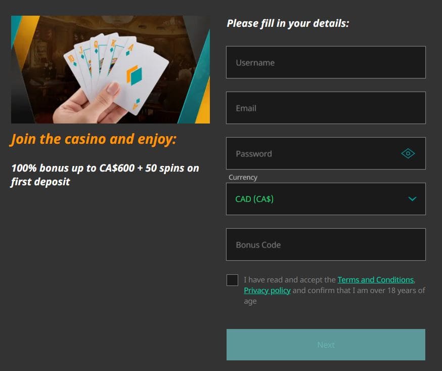 Superlines Casino Registration Step 2