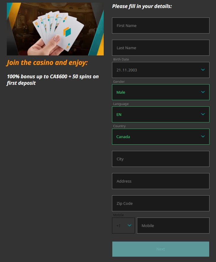 Superlines Casino Registration Step 3