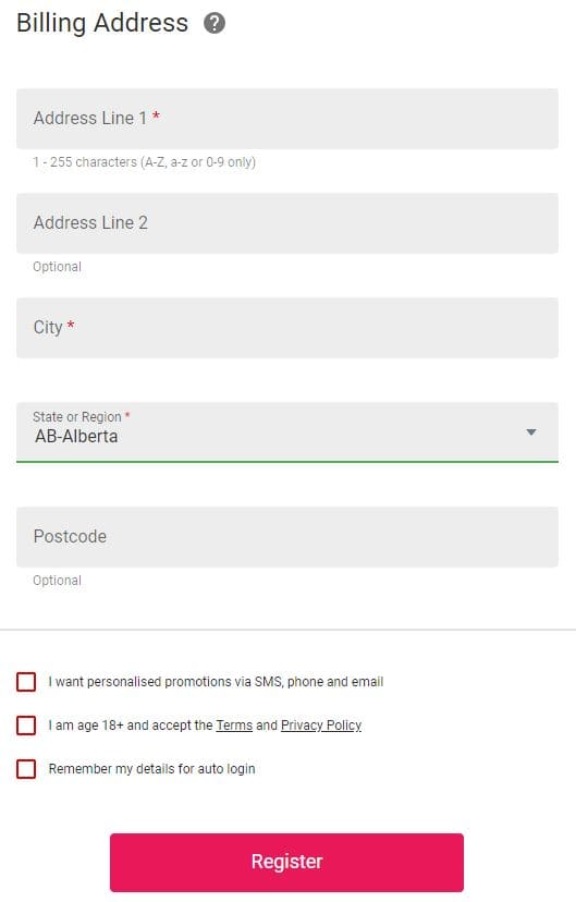 Spin Casino Registration Step 4