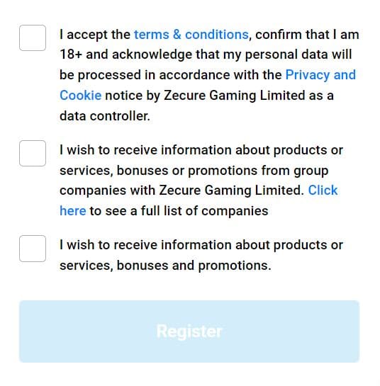 Guts Casino Registration Step 6