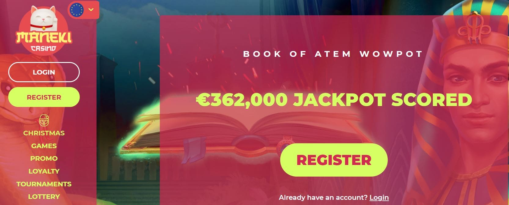 Maneki Casino Registration Step 1