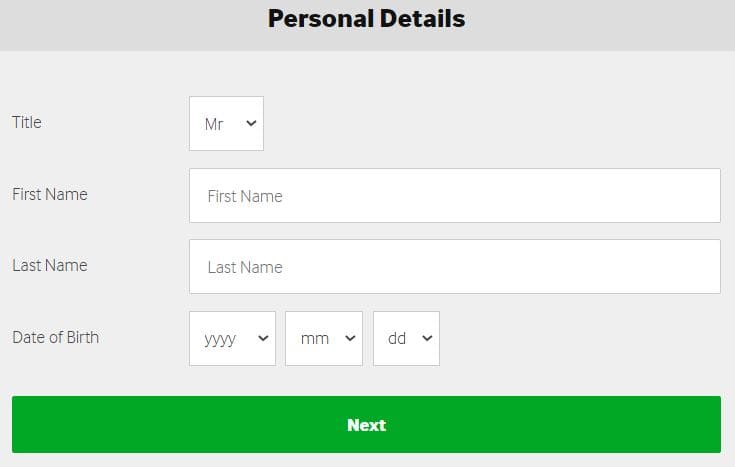 Betway Registration Step 2