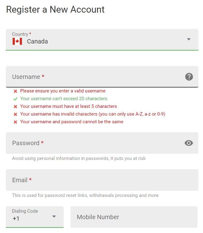 Lucky Nugget Registration Step 2