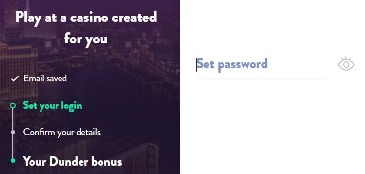 Dunder Casino Registration Step 3