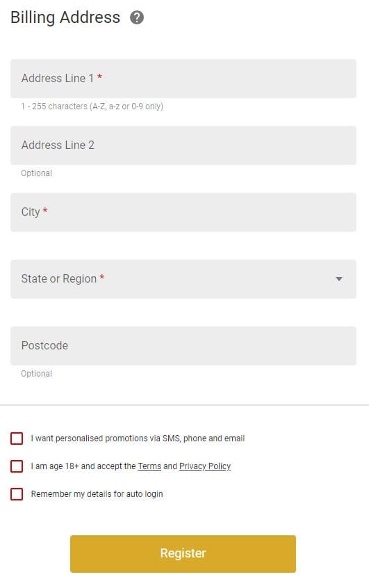 All Jackpots Registration Step 4