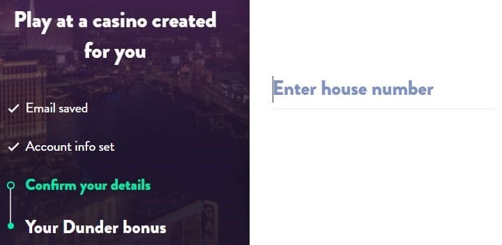 Dunder Casino Registration Step 9