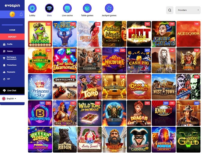 EvoSpin casino games