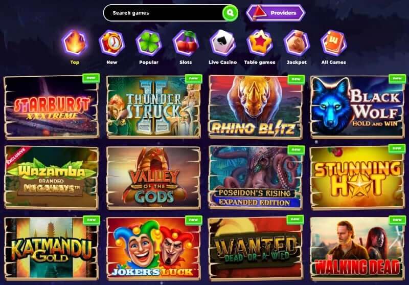 wazamba casino games