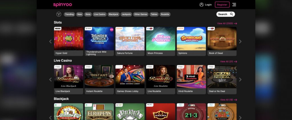 Spinyoo casino games