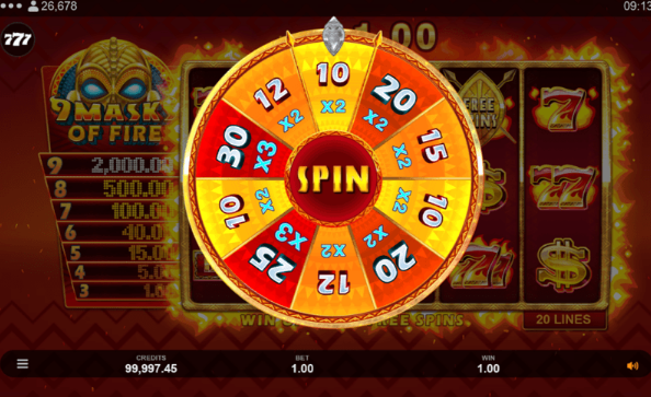 9 Masks Of Fire Bonus - partycasino