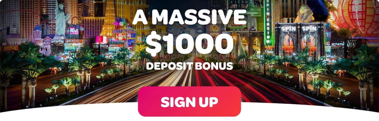 Spin Casino welcome bonus offer banner