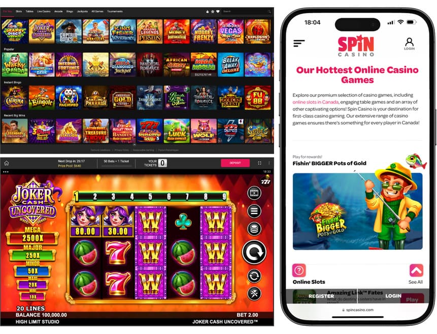 Spin Casino games screenshots