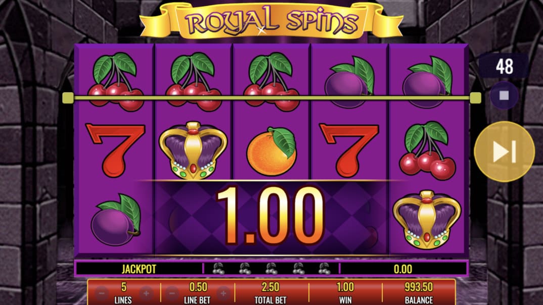 Royal Spins Slot payline screenshot