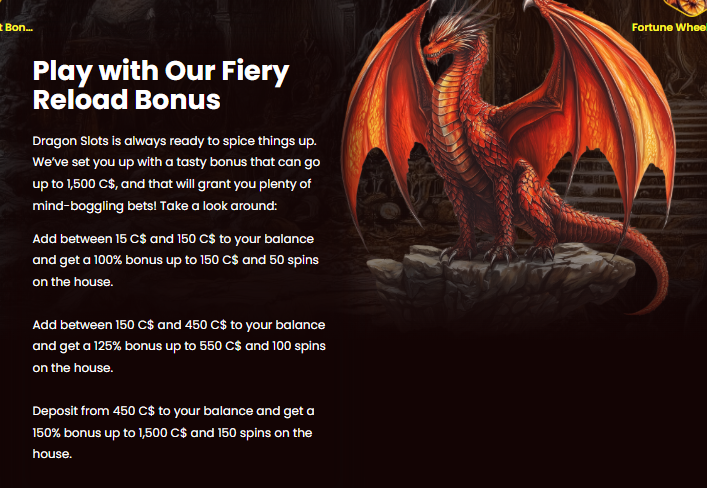 Welcome Bonus at DragonSlots