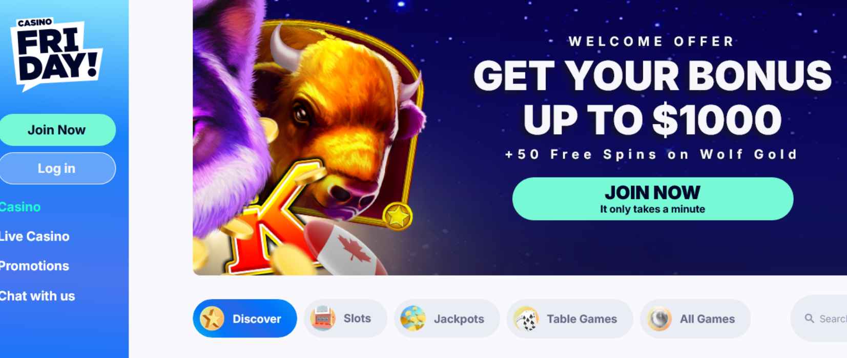 friday casino main page