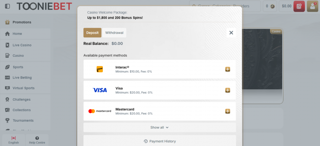 ToonieBet Payments