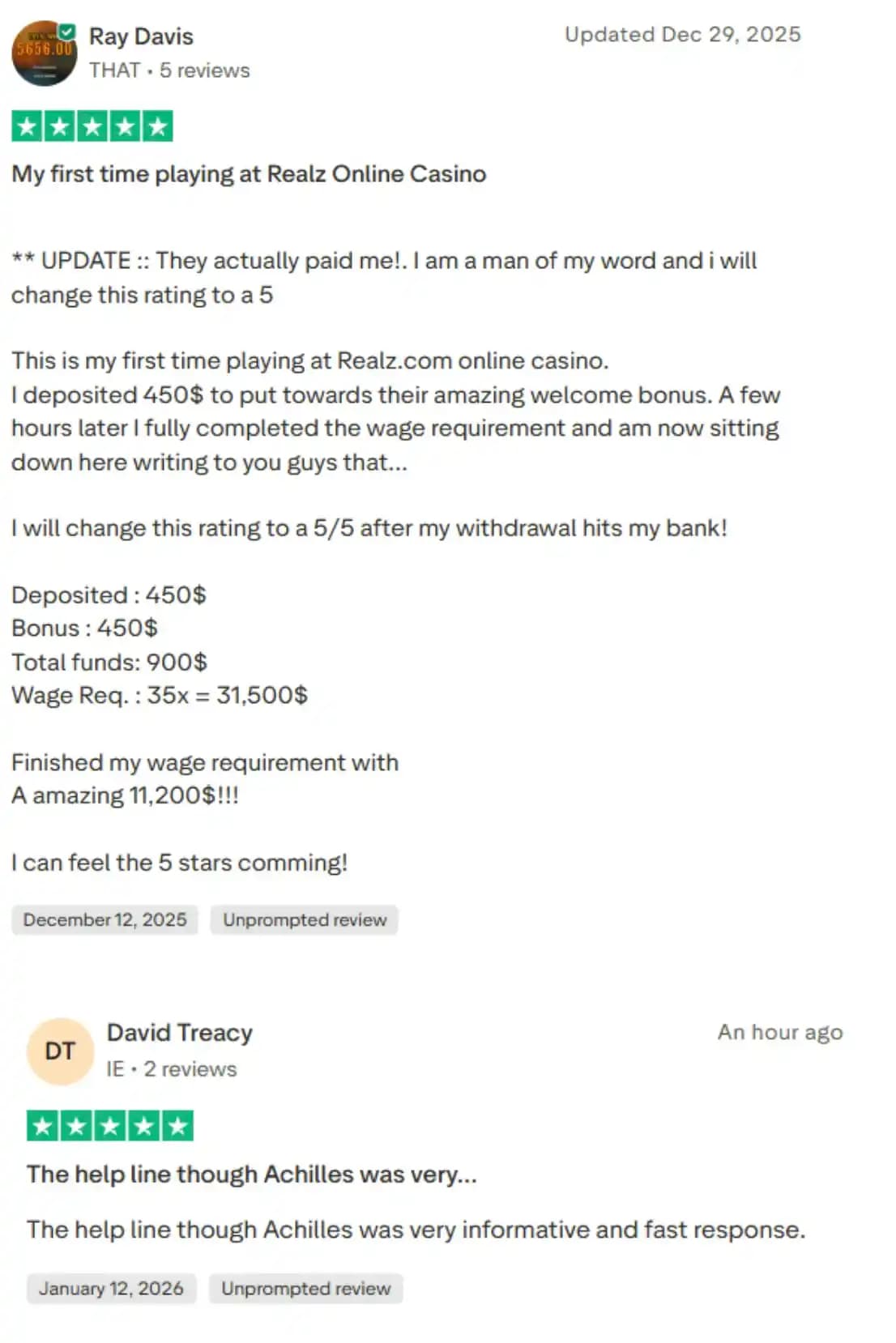 realz casino reviews