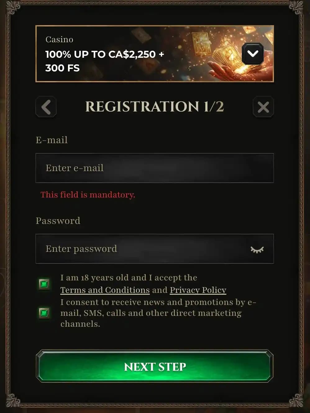 kyngs registration step1