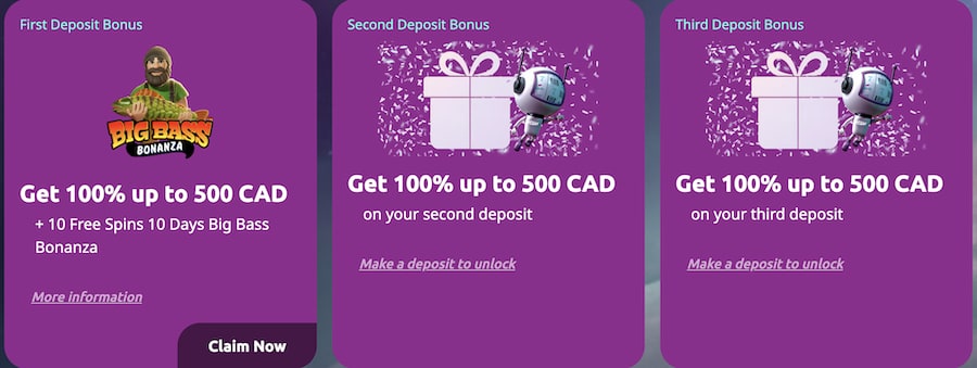 spinaway casino welcome bonus