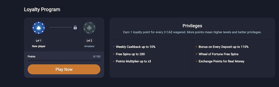 vox casino loyalty program