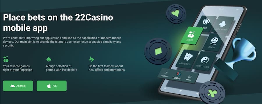22casino app