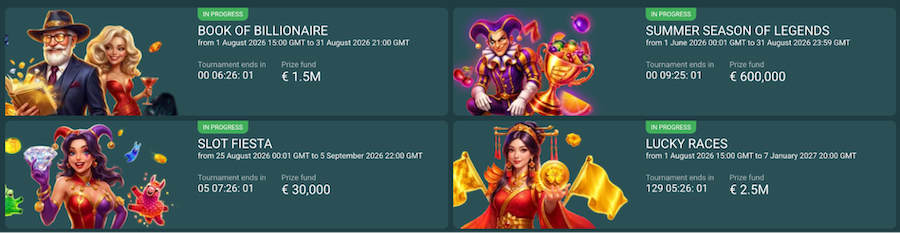 22casino tournaments